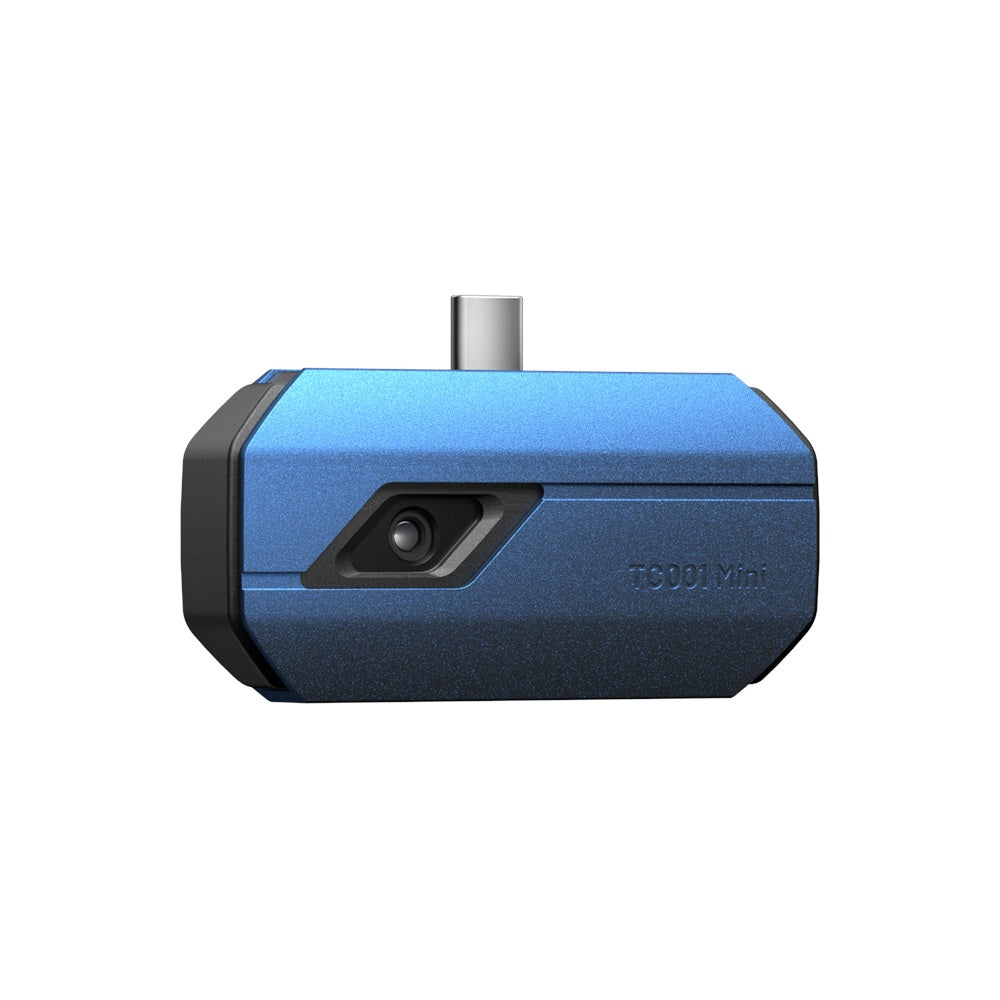 Side view of TC001 Mini thermal infrared camera showing USB connector