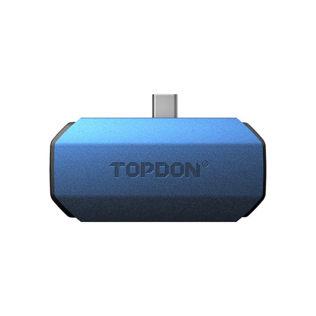 Top view of TC001 Mini thermal infrared camera with branding