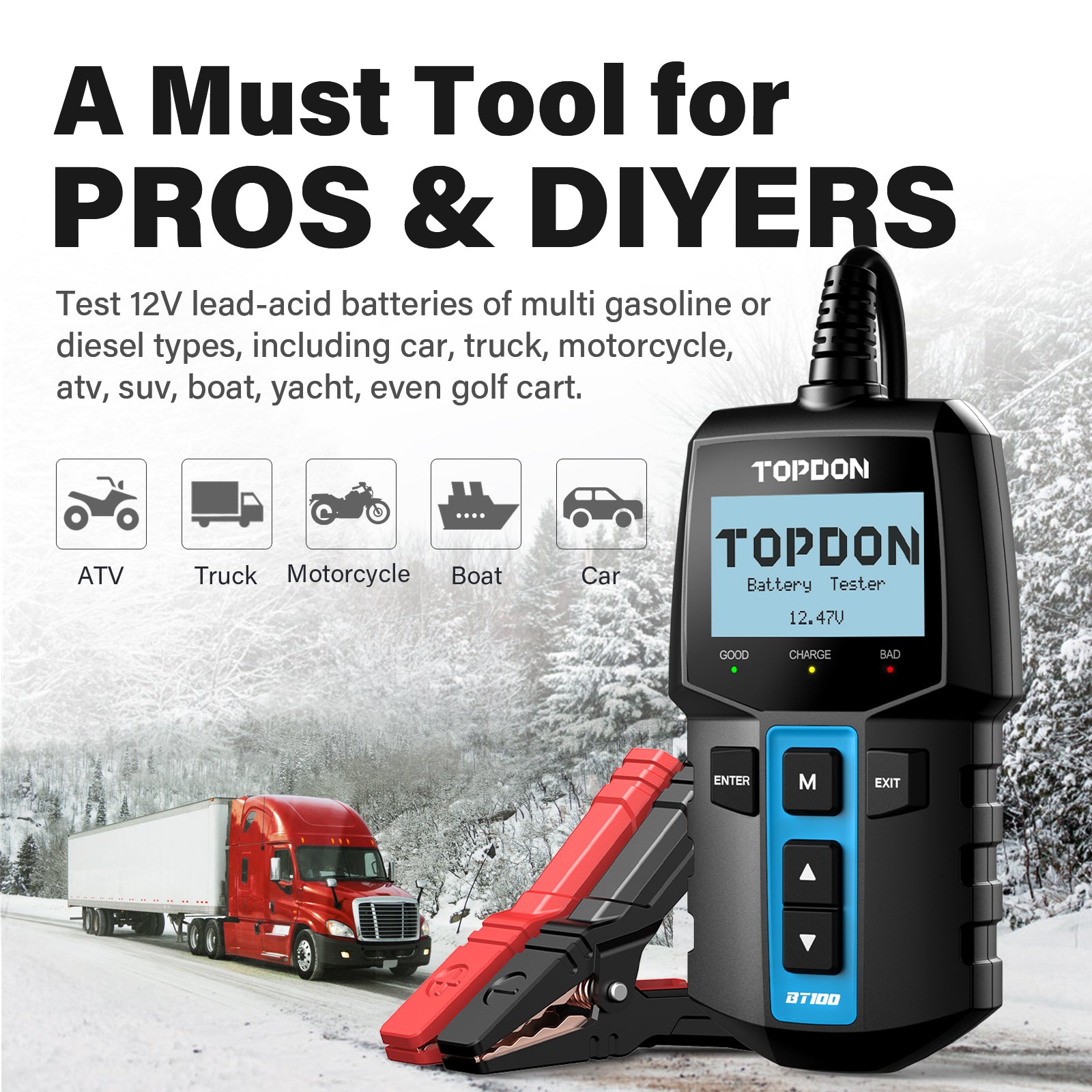 TOPDON Battery Tester BT100 – TOPDON AUSTRALIA