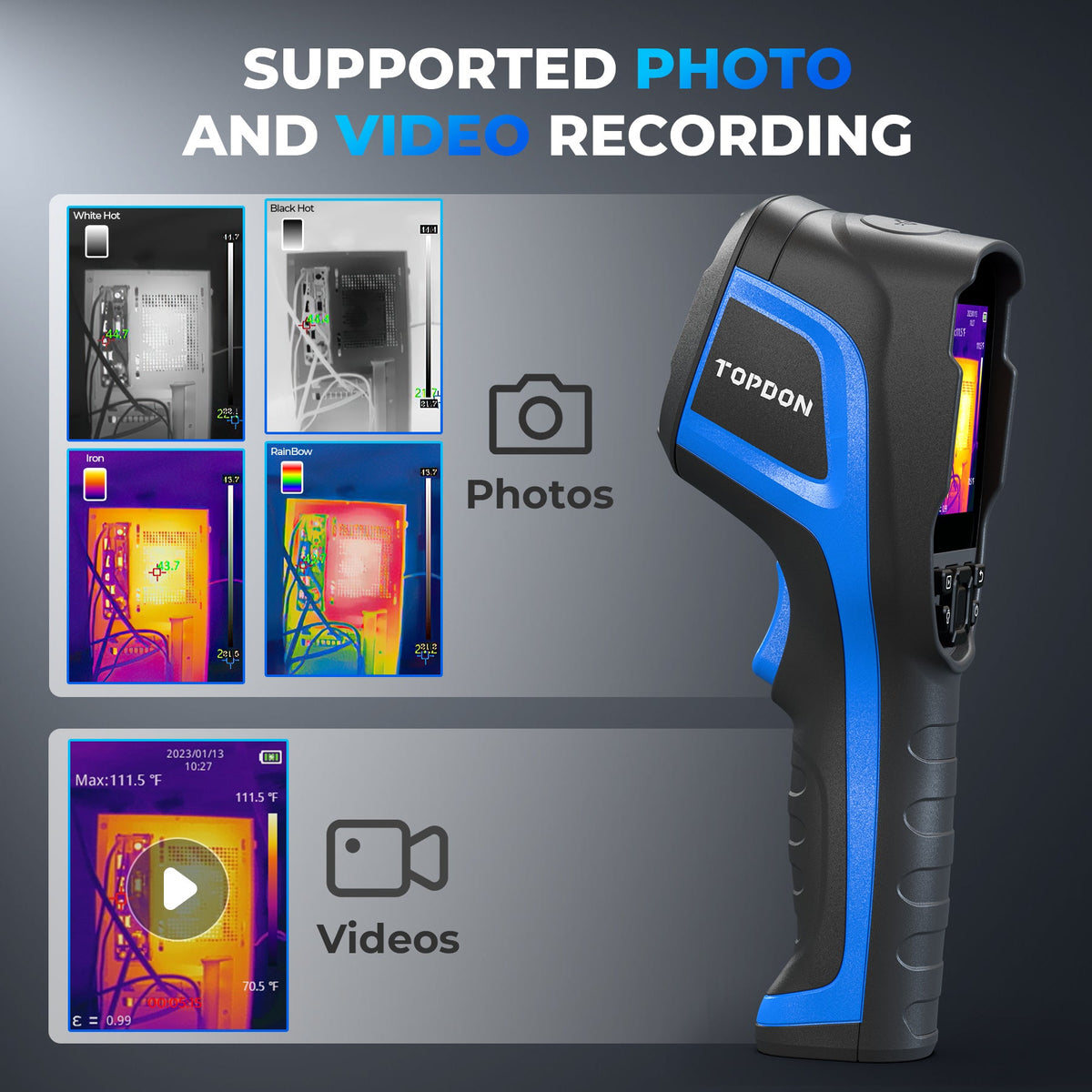 TOPDON TC003 Thermal Imaging Camera, 512x384 TISR High Resolution Dual TOPDON TC003 Thermal Imaging Camera, 512x384 TISR High Resolution Dual